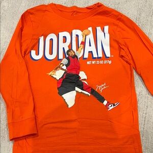 Jordan Kids' Bright Orange Graphic Long Sleeve Shirt